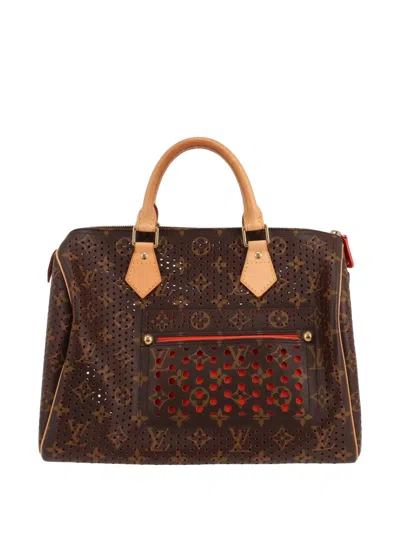 Pre-owned Louis Vuitton Speedy 30 Monogram Leather Handbag In Brown