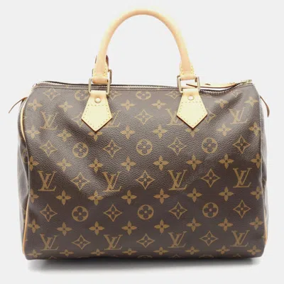 Pre-owned Louis Vuitton Speedy 30 Travel Hand Bag Monogram Canvas In Brown