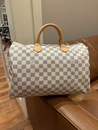 Pre-owned Louis Vuitton Speedy 35 Damier Cream Duffle Bag