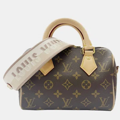 Pre-owned Louis Vuitton Speedy Bandouliere 20 Brown Monogram Canvas Crossbody Bag