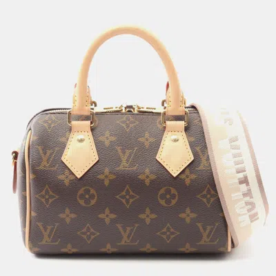 Pre-owned Louis Vuitton Speedy Bandouliere 20 Crossbody Handbag Monogram Brown