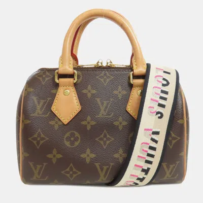 Pre-owned Louis Vuitton Speedy Bandouliere 20 Handbag Monogram Canvas In Brown