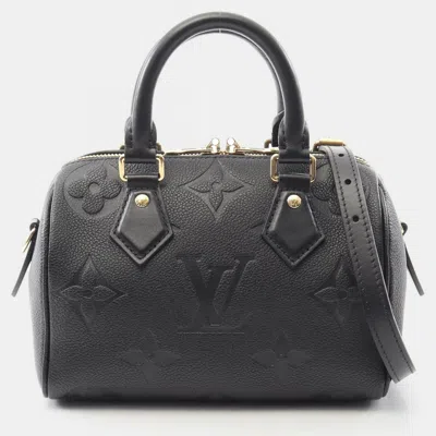 Pre-owned Louis Vuitton Speedy Bandouliere 20 Shoulder Handbag Monogram Leather Bk In Black