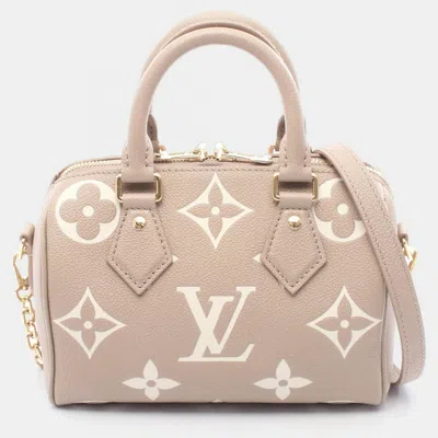 Pre-owned Louis Vuitton Speedy Bandoulière 20 Tourterelle Cream Leather Handbag In White