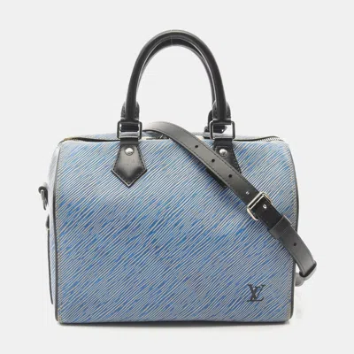 Pre-owned Louis Vuitton Speedy Bandouliere 25 2way Handbag Epi Denim Blue Lv
