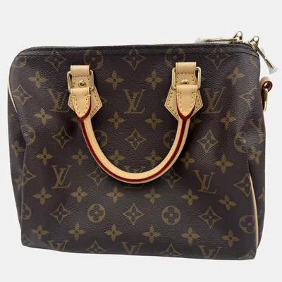 Pre-owned Louis Vuitton Speedy Bandouliere 25 Brown Monogram Canvas Shoulder Bag