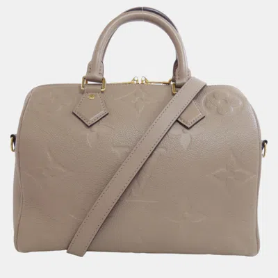 Pre-owned Louis Vuitton Speedy Bandouliere 25 Empreinte Handbag In Grey