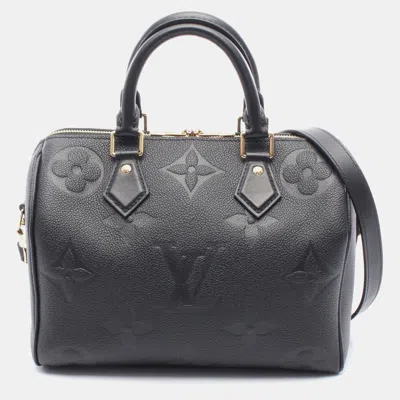 Pre-owned Louis Vuitton Speedy Bandouliere 25 Shoulder Handbag Monogram Empreinte In Black