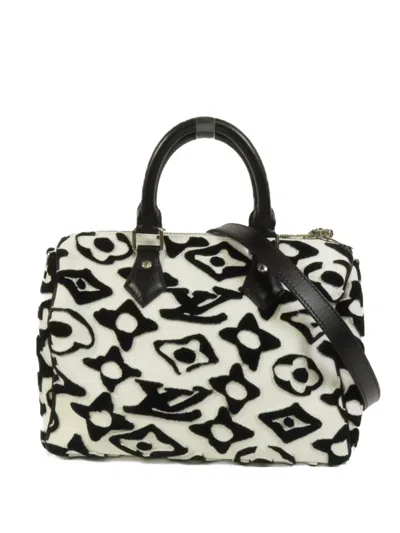 Pre-owned Louis Vuitton Speedy Bandouliere 25 Tote Bag In White