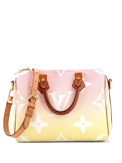 Pre-owned Louis Vuitton Speedy Bandouliere Bag By The Pool Monogram Giant 25 Satchel In Multi