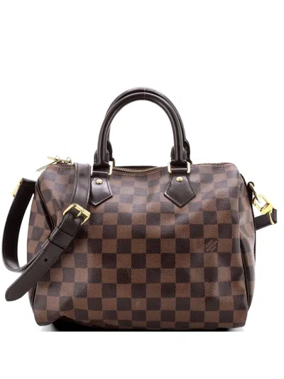 Pre-owned Louis Vuitton Speedy Bandouliere Bag Damier 25 Satchel In Brown