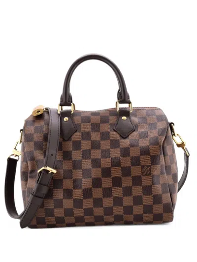 Pre-owned Louis Vuitton Speedy Bandouliere Bag Damier 25 Satchel In Brown