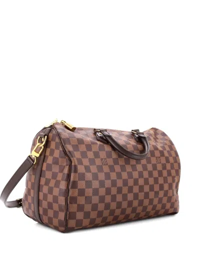 Pre-owned Louis Vuitton Speedy Bandouliere Bag Damier 35 Satchel In Brown