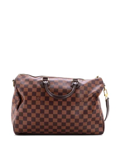 Pre-owned Louis Vuitton Speedy Bandouliere Bag Damier 35 Satchel In Brown