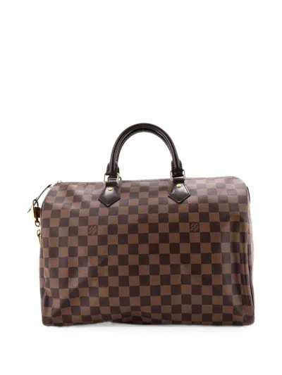 Pre-owned Louis Vuitton Speedy Bandouliere Bag Damier 35 Satchel In Brown