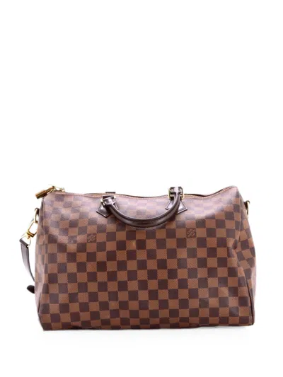Pre-owned Louis Vuitton Speedy Bandouliere Bag Damier 35 Satchel In Brown
