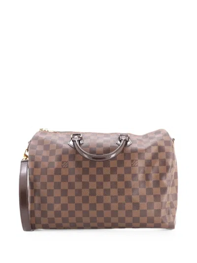Pre-owned Louis Vuitton Speedy Bandouliere Bag Damier 35 Satchel In Brown