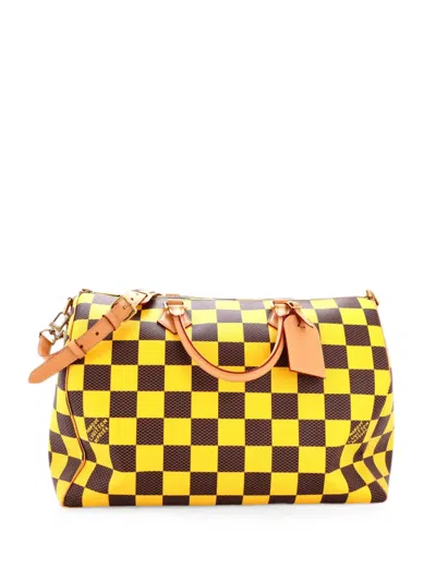Pre-owned Louis Vuitton Speedy Bandouliere Bag Damier Pop 50 Travel Bag In Brown