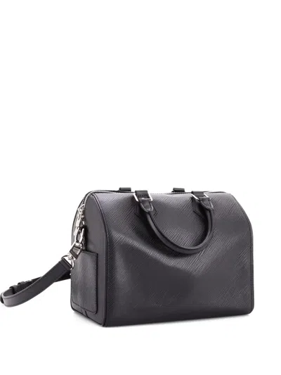 Pre-owned Louis Vuitton Speedy Bandouliere Bag Epi Leather 25 Satchel In Black