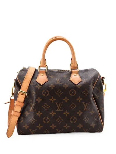 Pre-owned Louis Vuitton Speedy Bandouliere Bag Monogram Canvas 25 Satchel In Brown