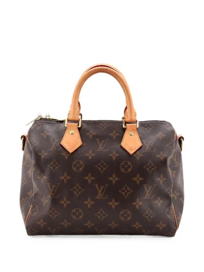Pre-owned Louis Vuitton Speedy Bandouliere Bag Monogram Canvas 25 Satchel In Brown