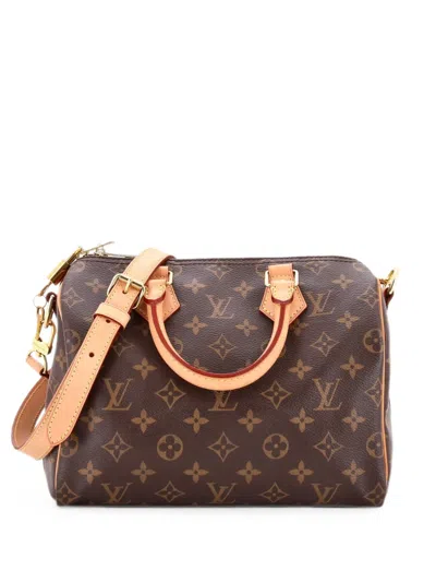 Pre-owned Louis Vuitton Speedy Bandouliere Bag Monogram Canvas 25 Satchel In Brown
