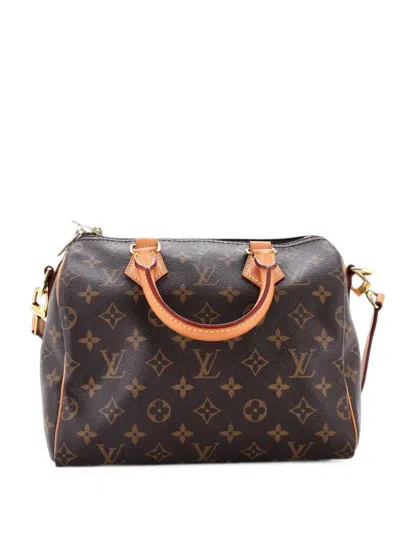 Pre-owned Louis Vuitton Speedy Bandouliere Bag Monogram Canvas 25 Satchel In Brown
