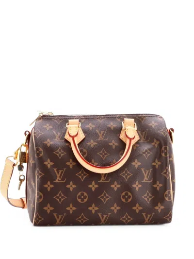 Pre-owned Louis Vuitton Speedy Bandouliere Bag Monogram Canvas 25 Satchel In Brown
