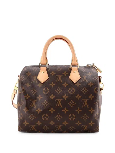 Pre-owned Louis Vuitton Speedy Bandouliere Bag Monogram Canvas 25 Satchel In Brown