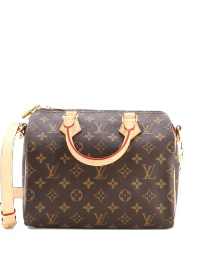 Pre-owned Louis Vuitton Speedy Bandouliere Bag Monogram Canvas 25 Satchel In Brown