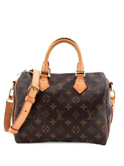 Pre-owned Louis Vuitton Speedy Bandouliere Bag Monogram Canvas 25 Satchel In Brown