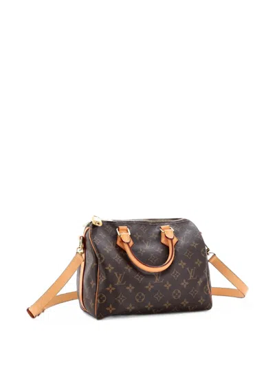 Pre-owned Louis Vuitton Speedy Bandouliere Bag Monogram Canvas 25 Satchel In Brown