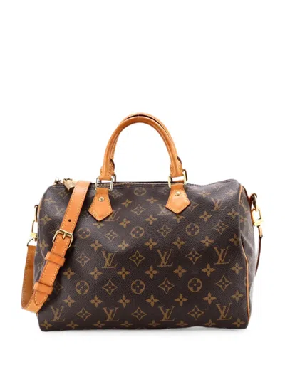 Pre-owned Louis Vuitton Speedy Bandouliere Bag Monogram Canvas 30 Shoulder Bag In Brown