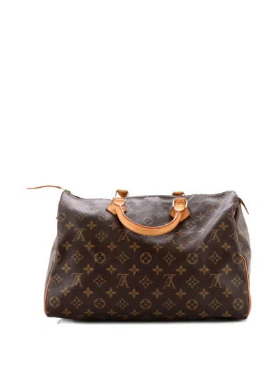 Pre-owned Louis Vuitton Speedy Bandouliere Bag Monogram Canvas 35 Satchel In Brown