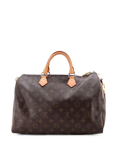 Pre-owned Louis Vuitton Speedy Bandouliere Bag Monogram Canvas 35 Satchel In Brown