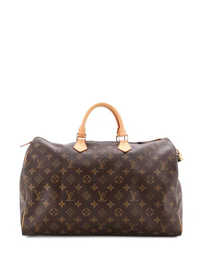 Pre-owned Louis Vuitton Speedy Bandouliere Bag Monogram Canvas 40 Satchel In Brown