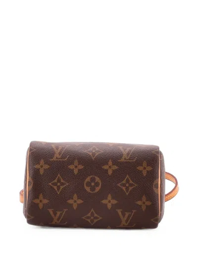 Pre-owned Louis Vuitton Speedy Bandouliere Bag Monogram Canvas Nano Crossbody Bag In 褐色