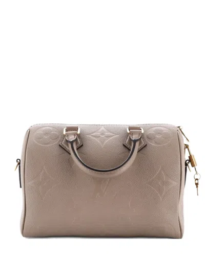 Pre-owned Louis Vuitton Speedy Bandouliere Bag Monogram Empreinte Giant 25 Satchel In Neutral