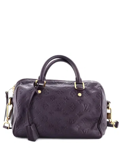 Pre-owned Louis Vuitton Speedy Bandouliere Bag Monogram Empreinte Leather 25 Shoulder Bag In Purple