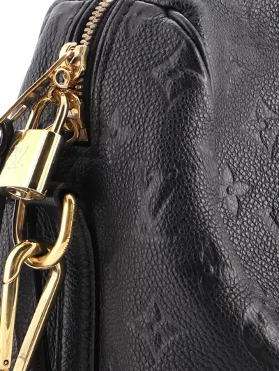 Pre-owned Louis Vuitton Speedy Bandouliere Bag Monogram Empreinte Leather 30 Satchel In Black