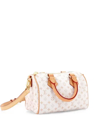 Pre-owned Louis Vuitton Speedy Bandouliere Bag Monogram Jacquard Polyamide 20 Satchel In Neutral