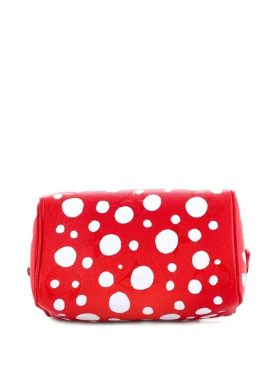 Pre-owned Louis Vuitton Speedy Bandouliere Bag Yayoi Kusama Infinity Dots Monogram Empreinte Giant 20 Satchel In Red