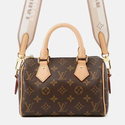 Pre-owned Louis Vuitton Speedy Bandouliere Red/brown Monogram Size 20