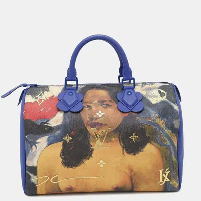 Pre-owned Louis Vuitton Speedy Gauguin Blue Pvc Masters Collection Size 30