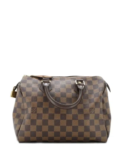 Pre-owned Louis Vuitton Speedy Handbag Damier 25 Satchel In Brown