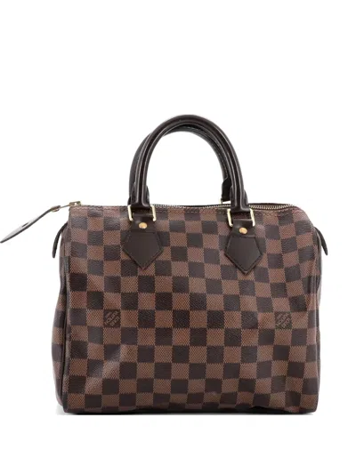 Pre-owned Louis Vuitton Speedy Handbag Damier 25 Satchel In Brown