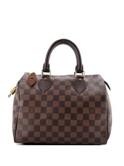 Pre-owned Louis Vuitton Speedy Handbag Damier 25 Satchel In Brown