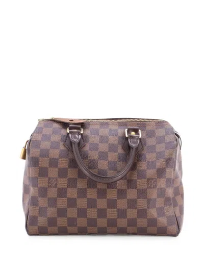 Pre-owned Louis Vuitton Speedy Handbag Damier 25 Satchel In Brown