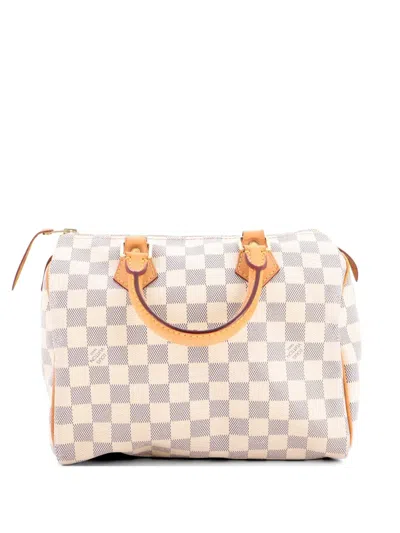 Pre-owned Louis Vuitton Speedy Handbag Damier 25 Satchel In White