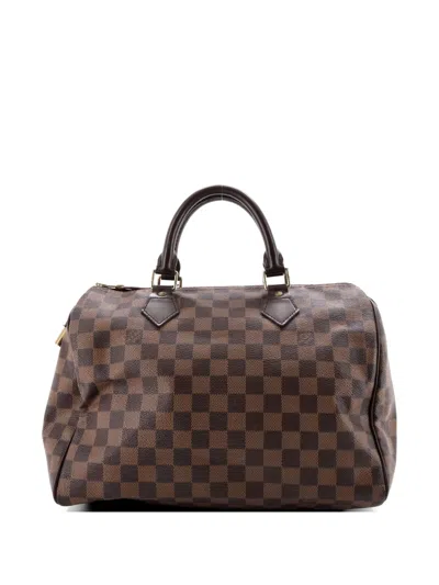 Pre-owned Louis Vuitton Speedy Handbag Damier 30 Satchel In Brown